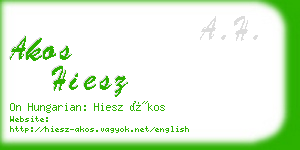 akos hiesz business card